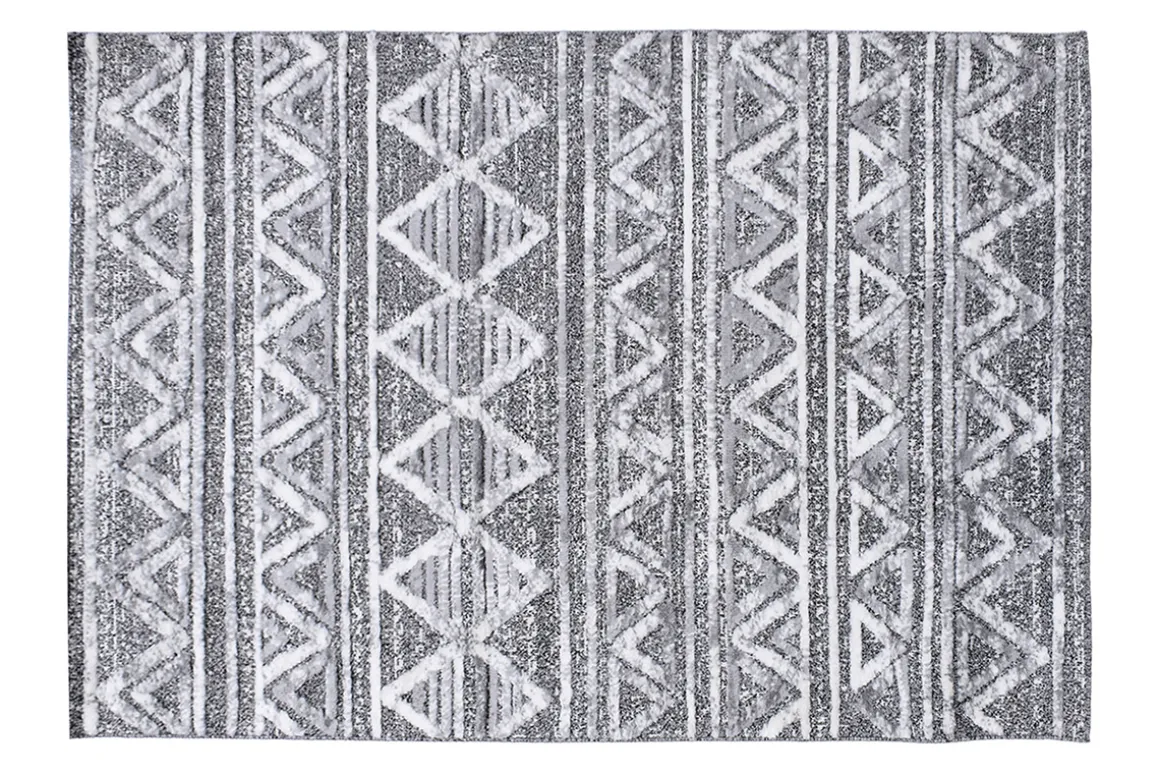 Hot Miliboo Alfombra bereber con relieve blanco y gris 160 × 230 cm ERGA