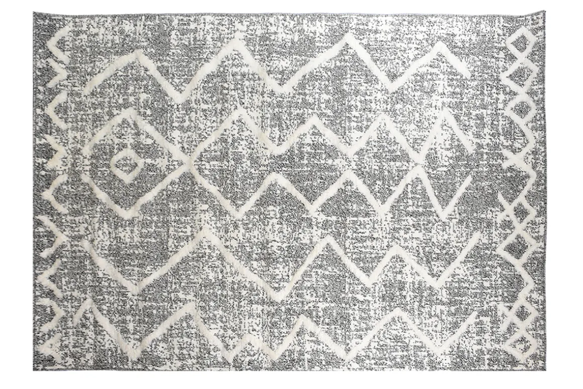 Hot Miliboo Alfombra bereber con relieve gris y beige 160 × 230 cm PALEO