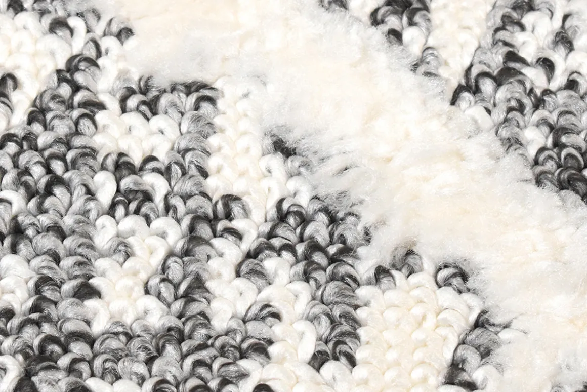 Hot Miliboo Alfombra bereber con relieve gris y beige 160 × 230 cm PALEO