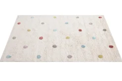 New Miliboo Alfombra infantil de algodón beige con lunares multicolores 100 x 150 cm DADA