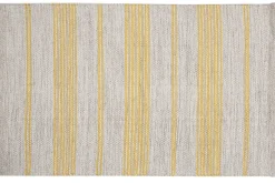 Outlet Miliboo Alfombra rectangular beige con rayas amarillas 50 x 80 cm CABOURG