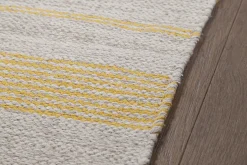 Flash Sale Miliboo Alfombra rectangular beige con rayas amarillas 140 x 200 cm CABOURG