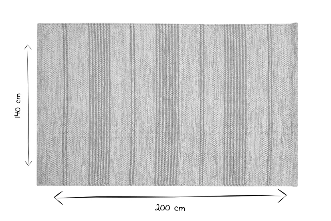 Flash Sale Miliboo Alfombra rectangular beige con rayas amarillas 140 x 200 cm CABOURG