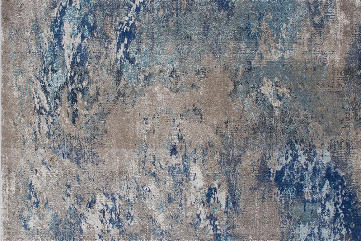 Shop Miliboo Alfombra rectangular con motivo abstracto azul 160 x 230 cm CAPS
