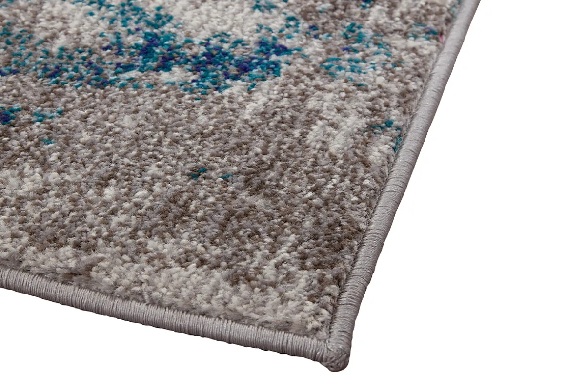 Shop Miliboo Alfombra rectangular con motivo abstracto azul 160 x 230 cm CAPS