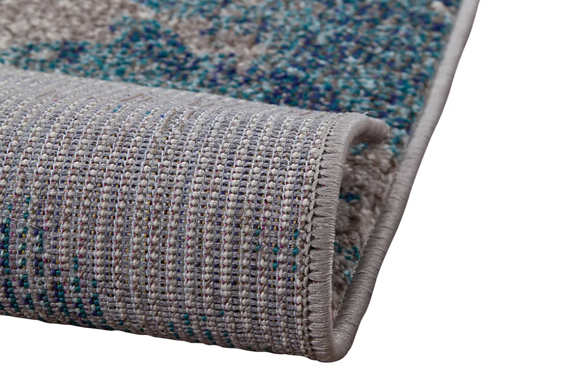 Shop Miliboo Alfombra rectangular con motivo abstracto azul 160 x 230 cm CAPS