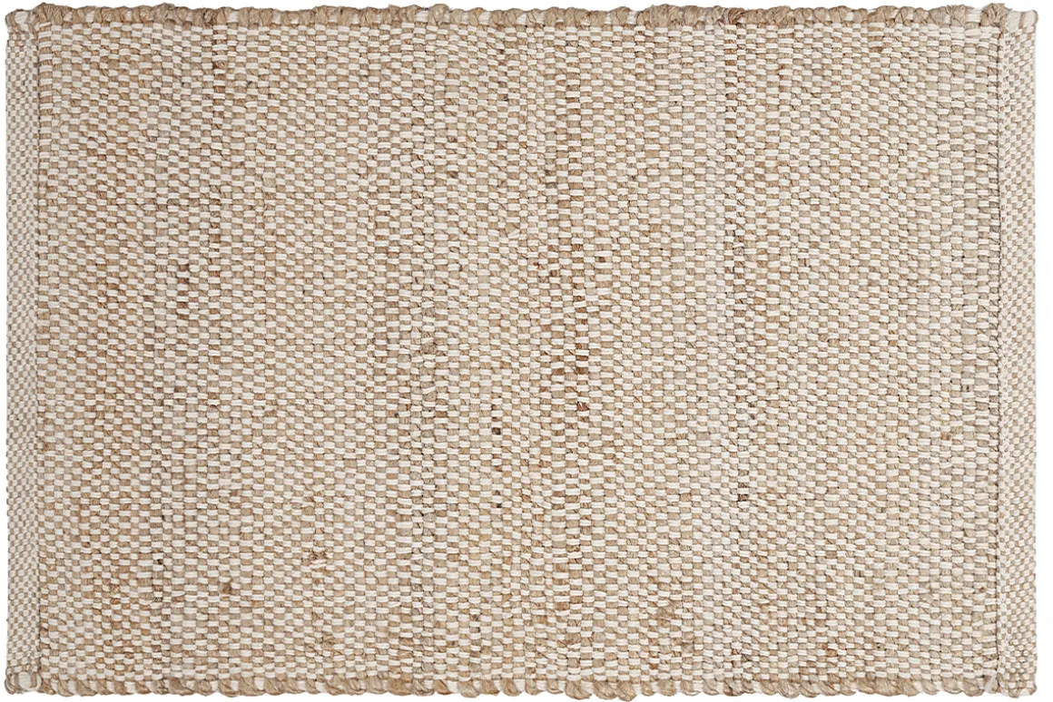 New Miliboo Alfombra rectangular de yute y algodón beige 140 x 200 EFFIA