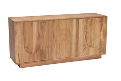 Cheap Miliboo Aparador 3 puertas de madera maciza grabada 160 cm ARK