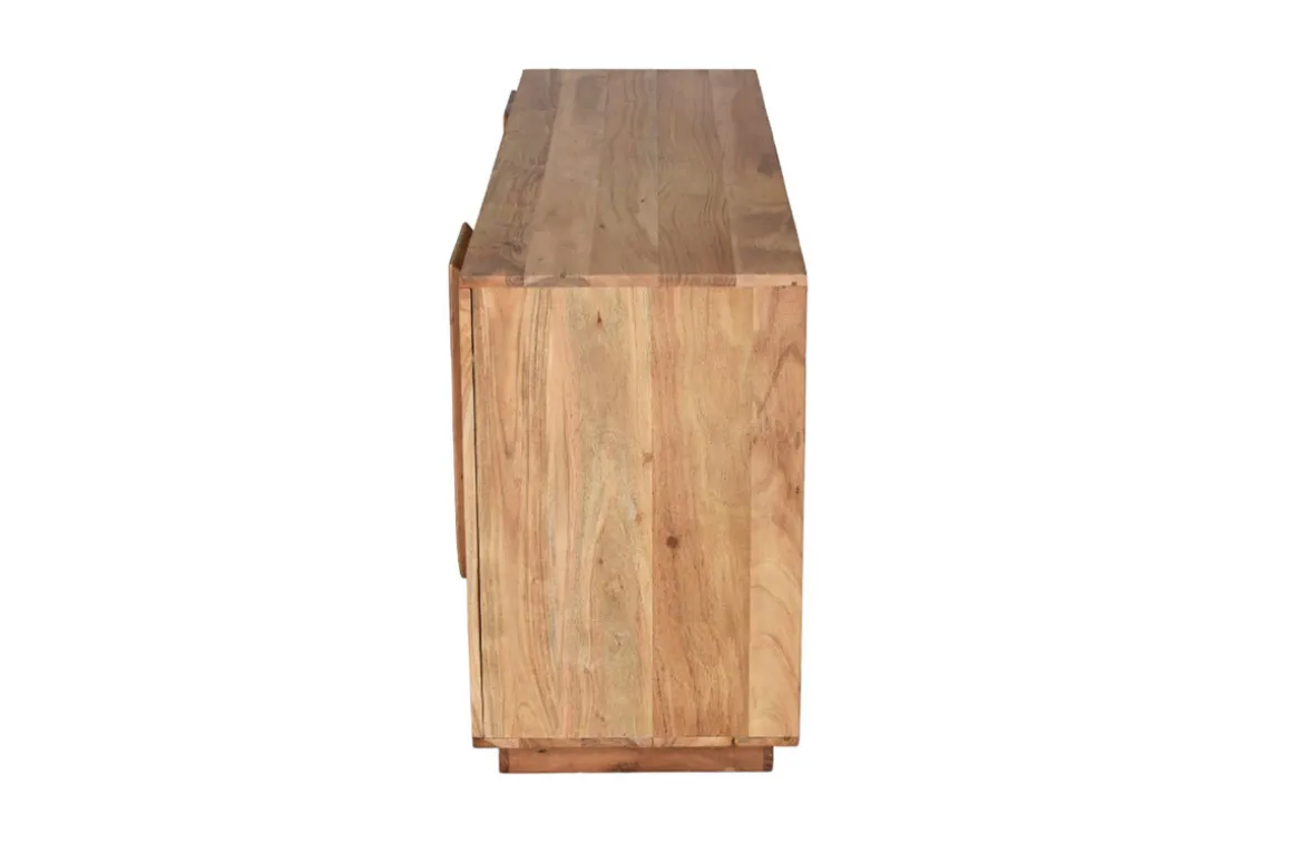 Cheap Miliboo Aparador 3 puertas de madera maciza grabada 160 cm ARK