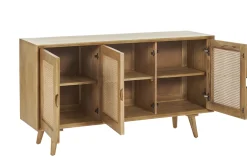 Best Miliboo Aparador 3 puertas de madera de mango y ratán 145 cm LAKA