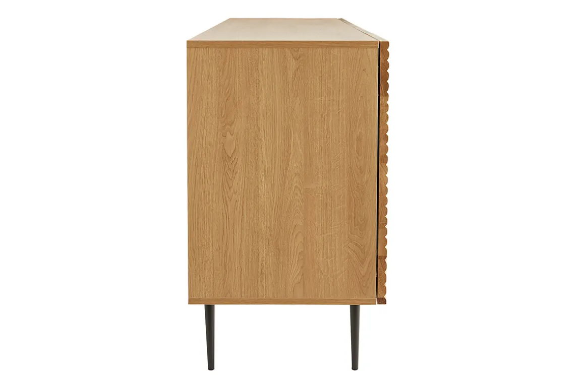 Online Miliboo Aparador 4 puertas de roble macizo y metal negro 180 cm ARCHIPEL