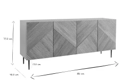 Online Miliboo Aparador 4 puertas de roble macizo y metal negro 180 cm ARCHIPEL
