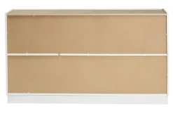 New Miliboo Aparador 3 puertas lacado blanco brillo y diseño madera clara 155 cm NELIO