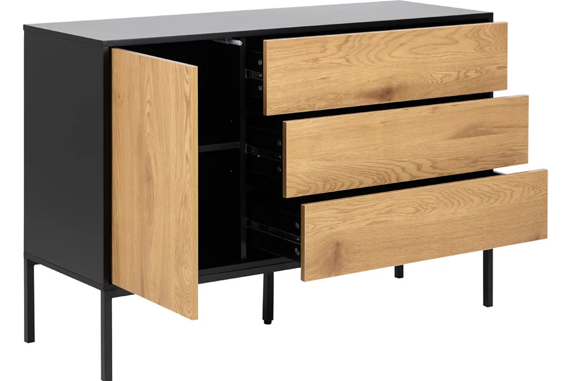 Cheap Miliboo Aparador bajo industrial metal y madera TRESCA