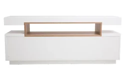 New Miliboo Aparador blanco mate y nicho en madera LIVO