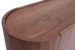 Outlet Miliboo Aparador con 3 puertas de nogal oscuro y metal negro 160 cm SKYE