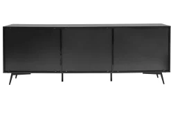 Best Sale Miliboo Aparador de 3 puertas negro mate de contrachapado de nogal 200 cm MERMOZ