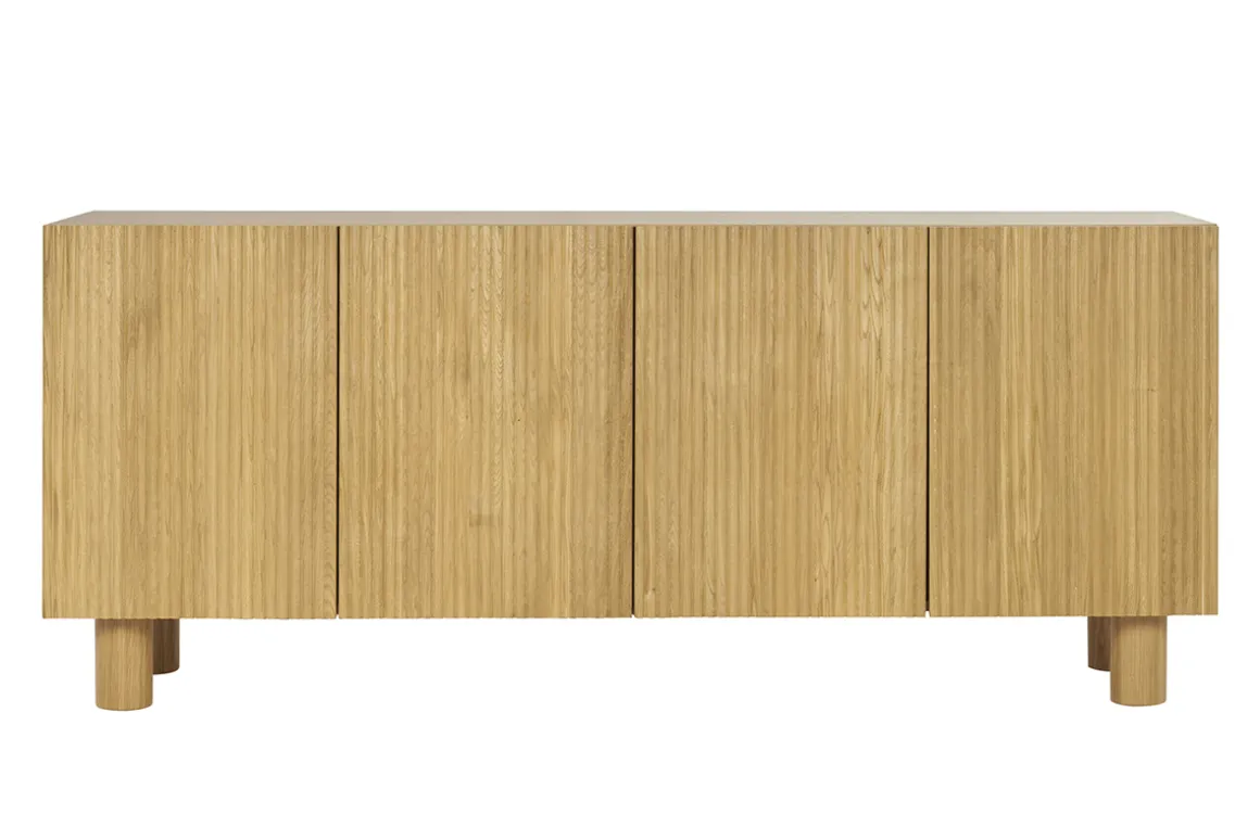 Online Miliboo Aparador de 4 puertas roble macizo claro 180 cm GOSHI