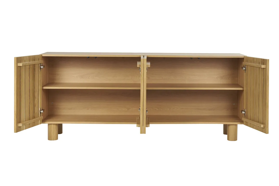 Online Miliboo Aparador de 4 puertas roble macizo claro 180 cm GOSHI
