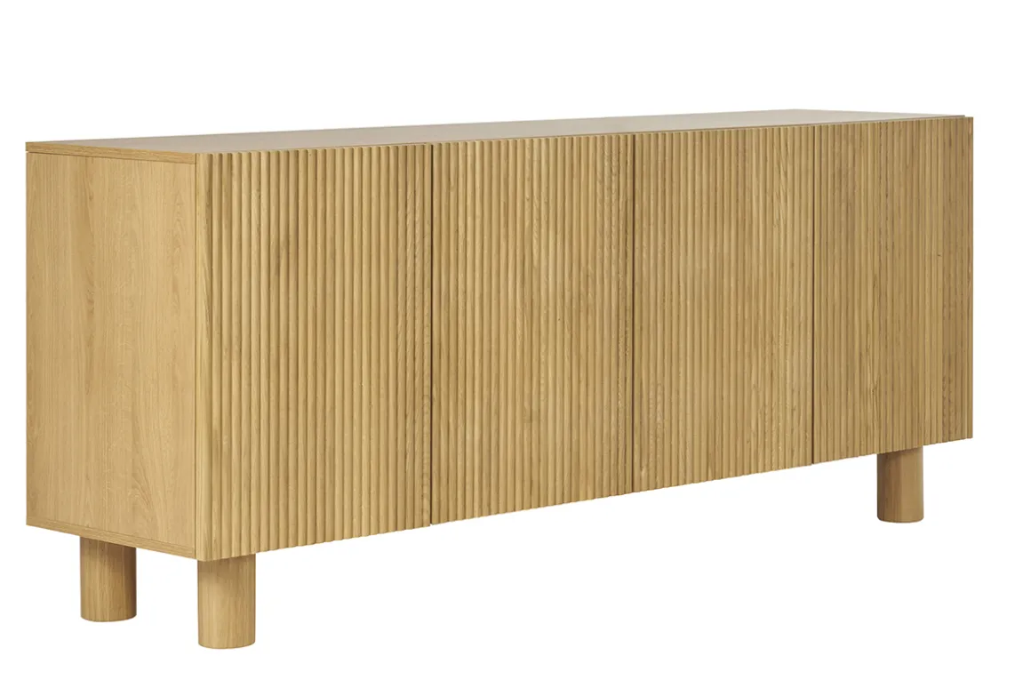 Online Miliboo Aparador de 4 puertas roble macizo claro 180 cm GOSHI