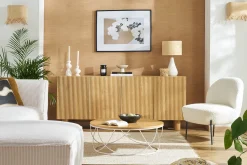 Online Miliboo Aparador de 4 puertas roble macizo claro 180 cm GOSHI