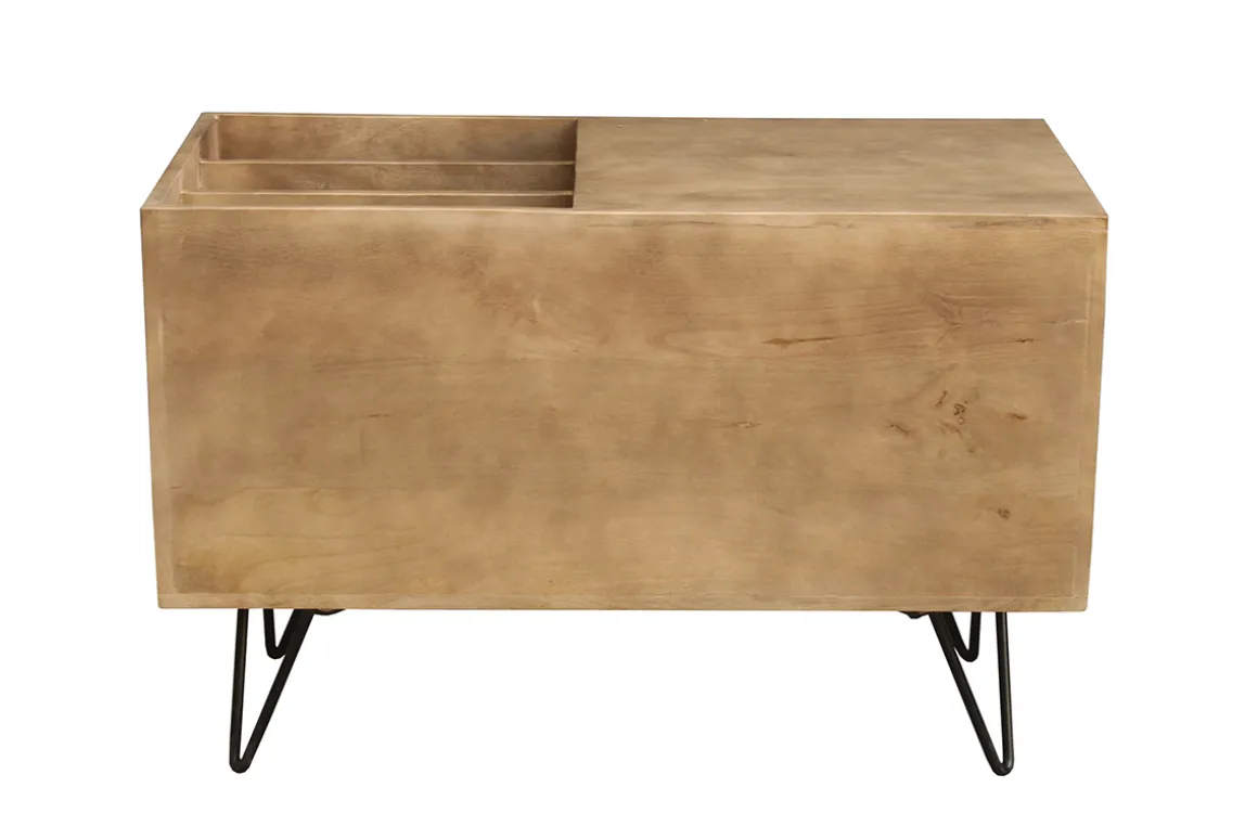 Sale Miliboo Aparador de almacenaje de vinilos en madera de mango y metal 90 cm BOOGIE