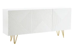 Best Sale Miliboo Aparador de diseño blanco y dorado 160 cm anchura OZEN