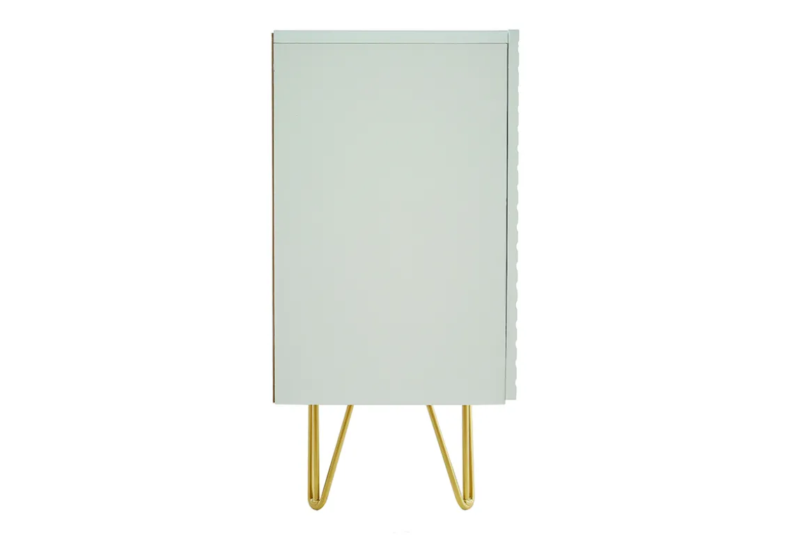 Best Sale Miliboo Aparador de diseño blanco y dorado 160 cm anchura OZEN