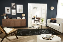 Online Miliboo Aparador de diseño de contrachapado de nogal 180 cm BLISS