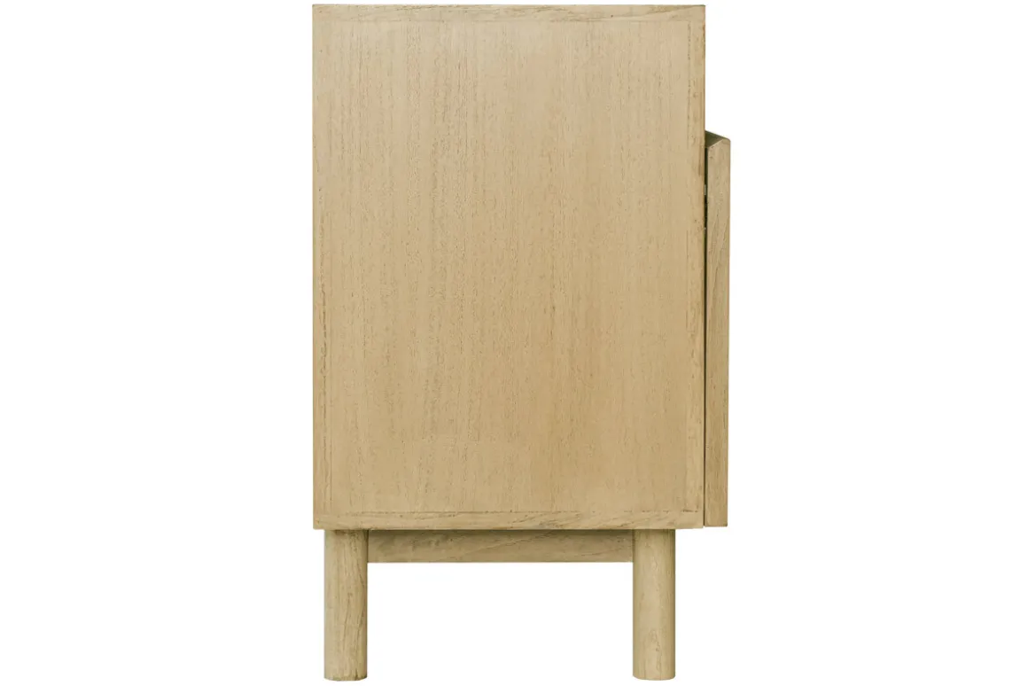 Flash Sale Miliboo Aparador de madera clara y caña de ratán 160 cm GALINA