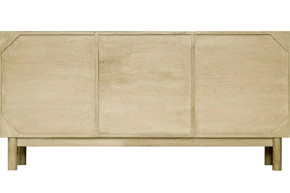 Flash Sale Miliboo Aparador de madera clara y caña de ratán 160 cm GALINA
