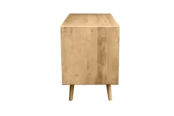 Fashion Miliboo Aparador de madera maciza de mango y ratán con 2 puertas correderas 135 cm ACANGE