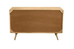 Fashion Miliboo Aparador de madera maciza de mango y ratán con 2 puertas correderas 135 cm ACANGE