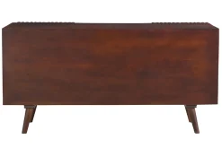 Best Sale Miliboo Aparador de madera maciza de mango oscuro con 2 puertas correderas 140 cm ALBA