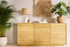 Shop Miliboo Aparador de madera maciza de mangos 3 puertas L160 cm MATCHA