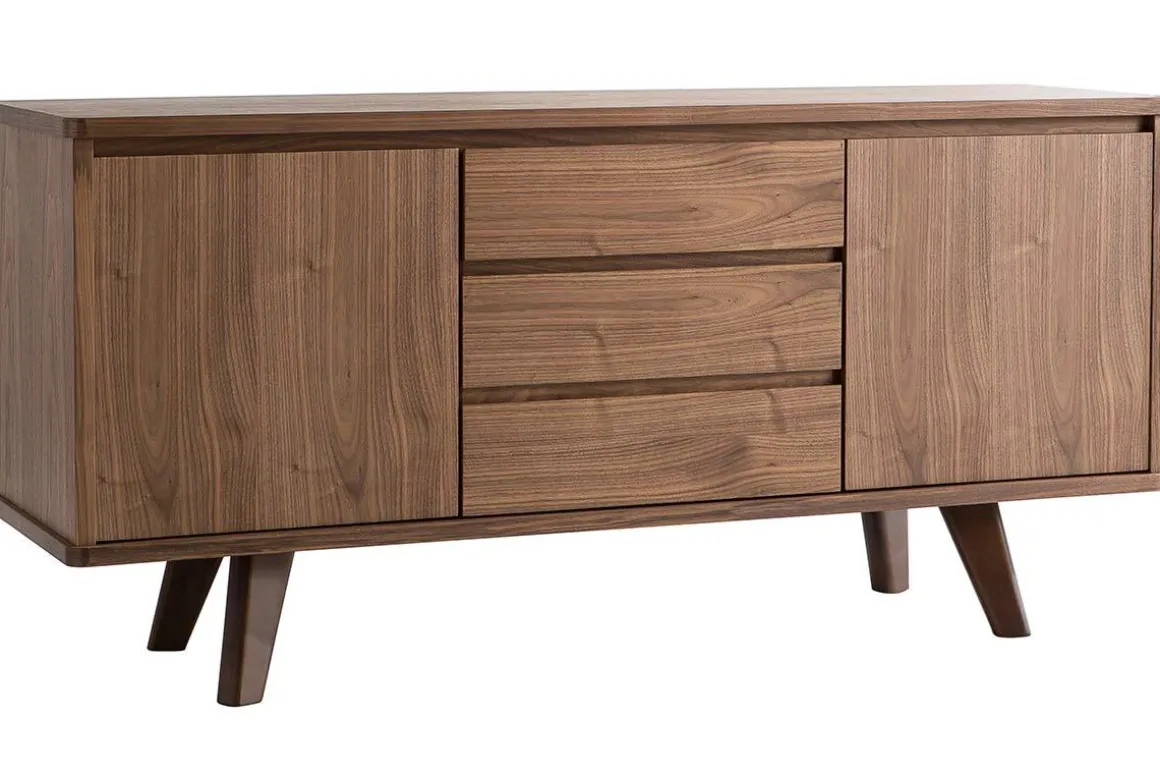 Discount Miliboo Aparador diseño nogal FIFTIES