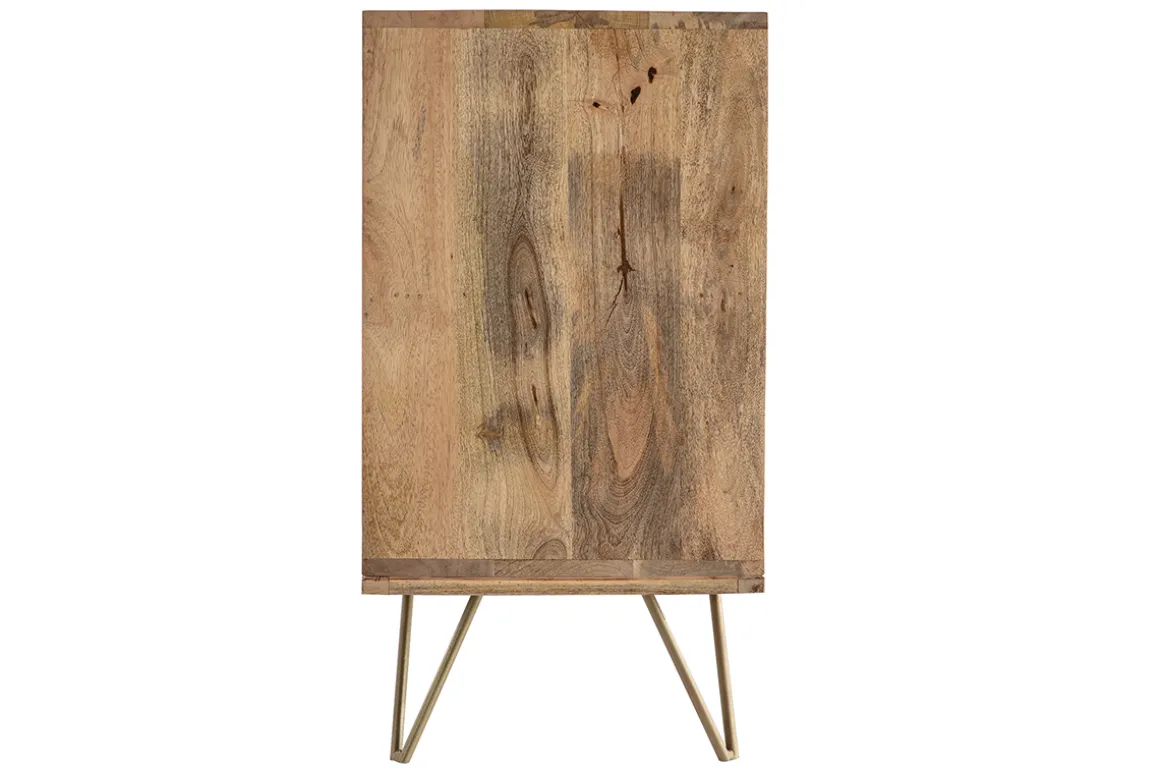 Cheap Miliboo Aparador en mango y metal dorado LINIUM