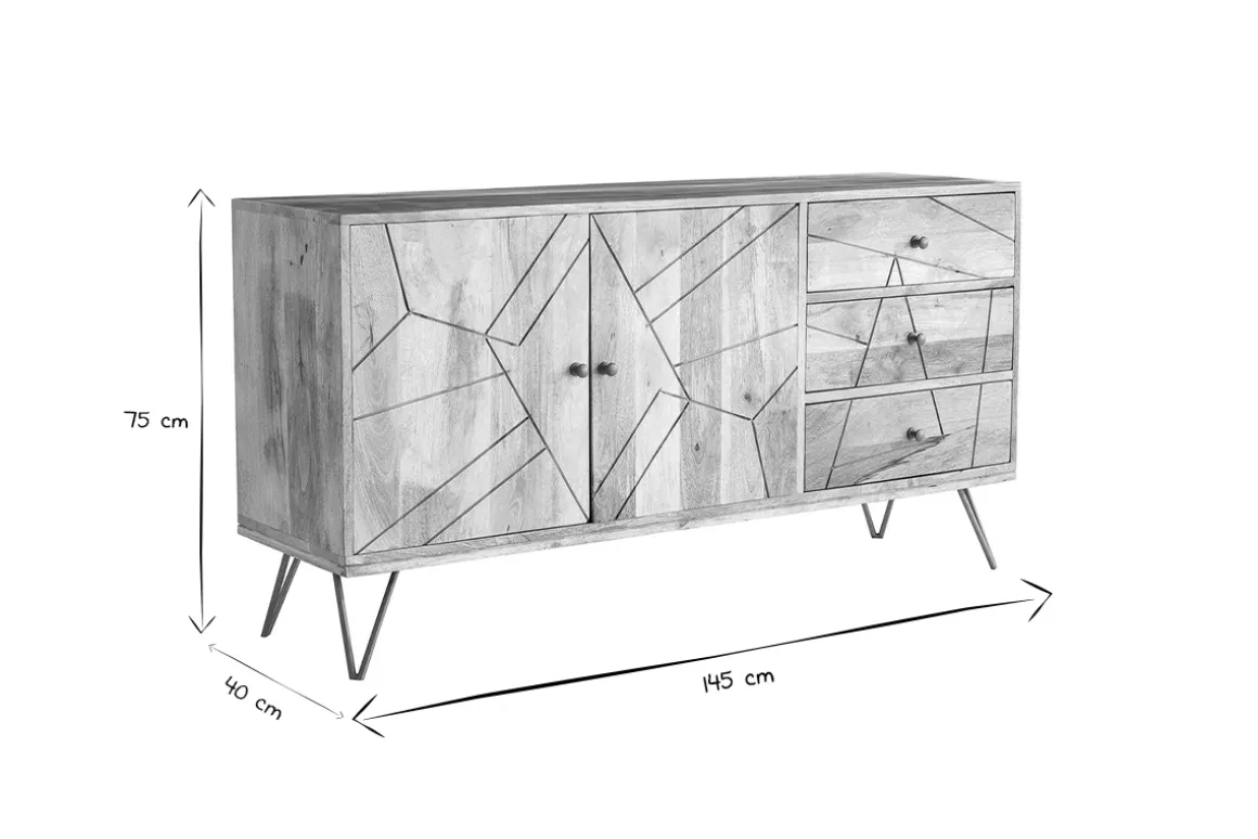 Cheap Miliboo Aparador en mango y metal dorado LINIUM