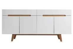 Flash Sale Miliboo Aparador escandinavo blanco brillante y fresno 180cm MELKA