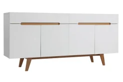 Flash Sale Miliboo Aparador escandinavo blanco brillante y fresno 180cm MELKA