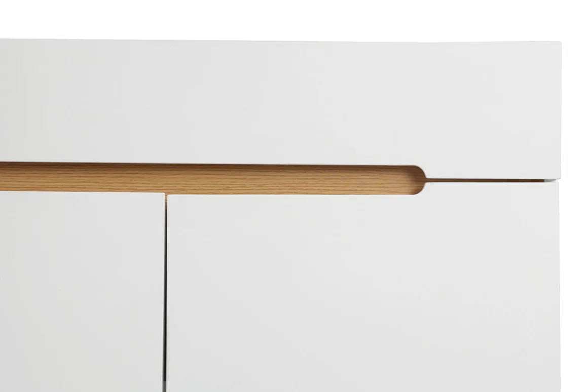 Flash Sale Miliboo Aparador escandinavo blanco brillante y fresno 180cm MELKA
