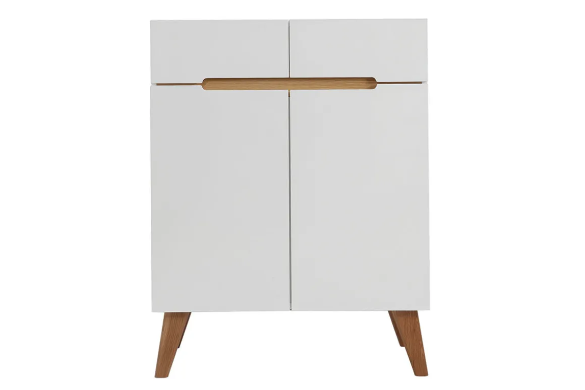 Online Miliboo Aparador escandinavo blanco y fresno 80cm MELKA