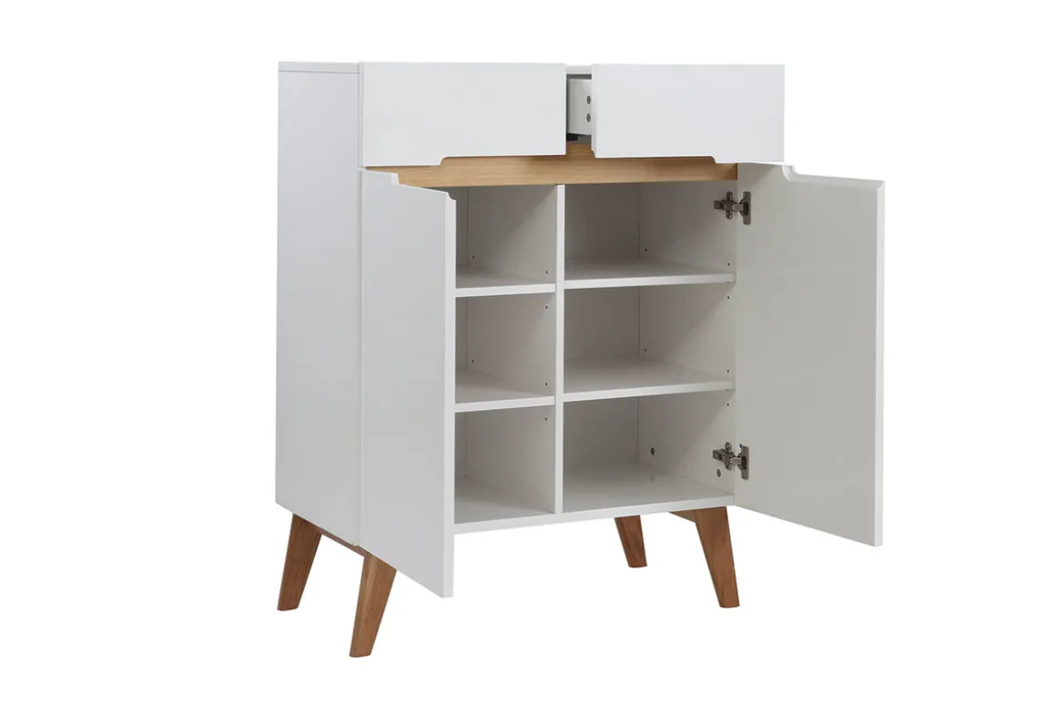 Online Miliboo Aparador escandinavo blanco y fresno 80cm MELKA