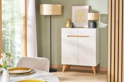 Online Miliboo Aparador escandinavo blanco y fresno 80cm MELKA