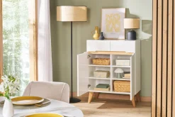 Online Miliboo Aparador escandinavo blanco y fresno 80cm MELKA