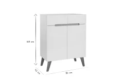 Online Miliboo Aparador escandinavo blanco y fresno 80cm MELKA