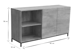 Store Miliboo Aparador industria mango y metal YPSTER