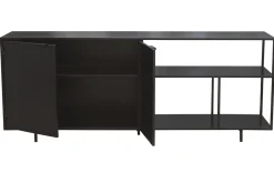 Shop Miliboo Aparador industrial de metal negro 2 puertas 180 KARL