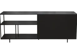 Shop Miliboo Aparador industrial de metal negro 2 puertas 180 KARL