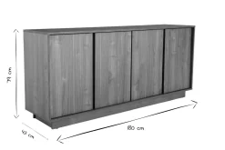 Best Miliboo Aparador moderno chapado nogal L180 cm COMO